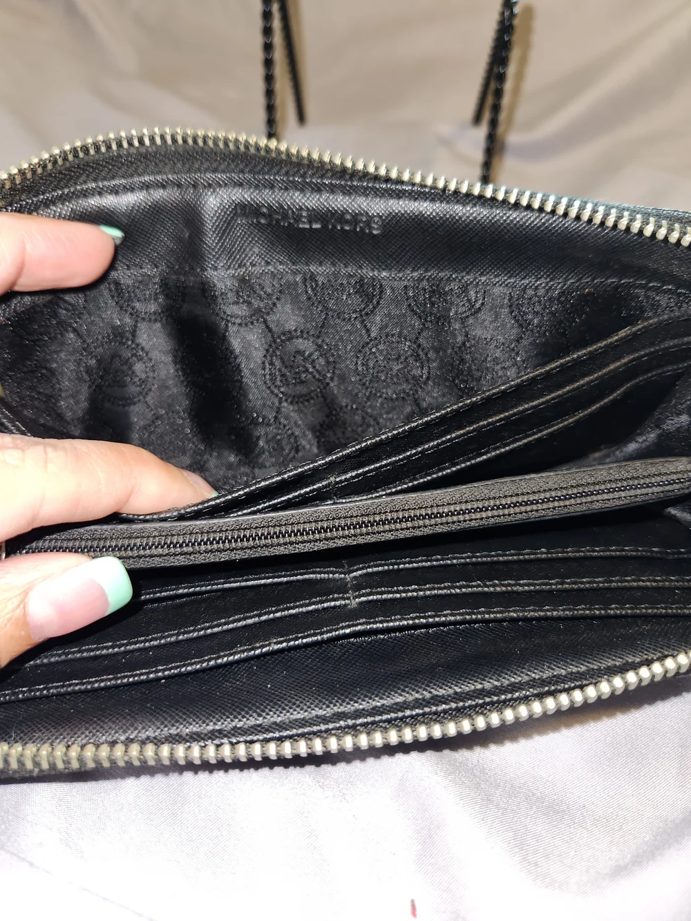 Michael Kors Black Textured Leather Wallet